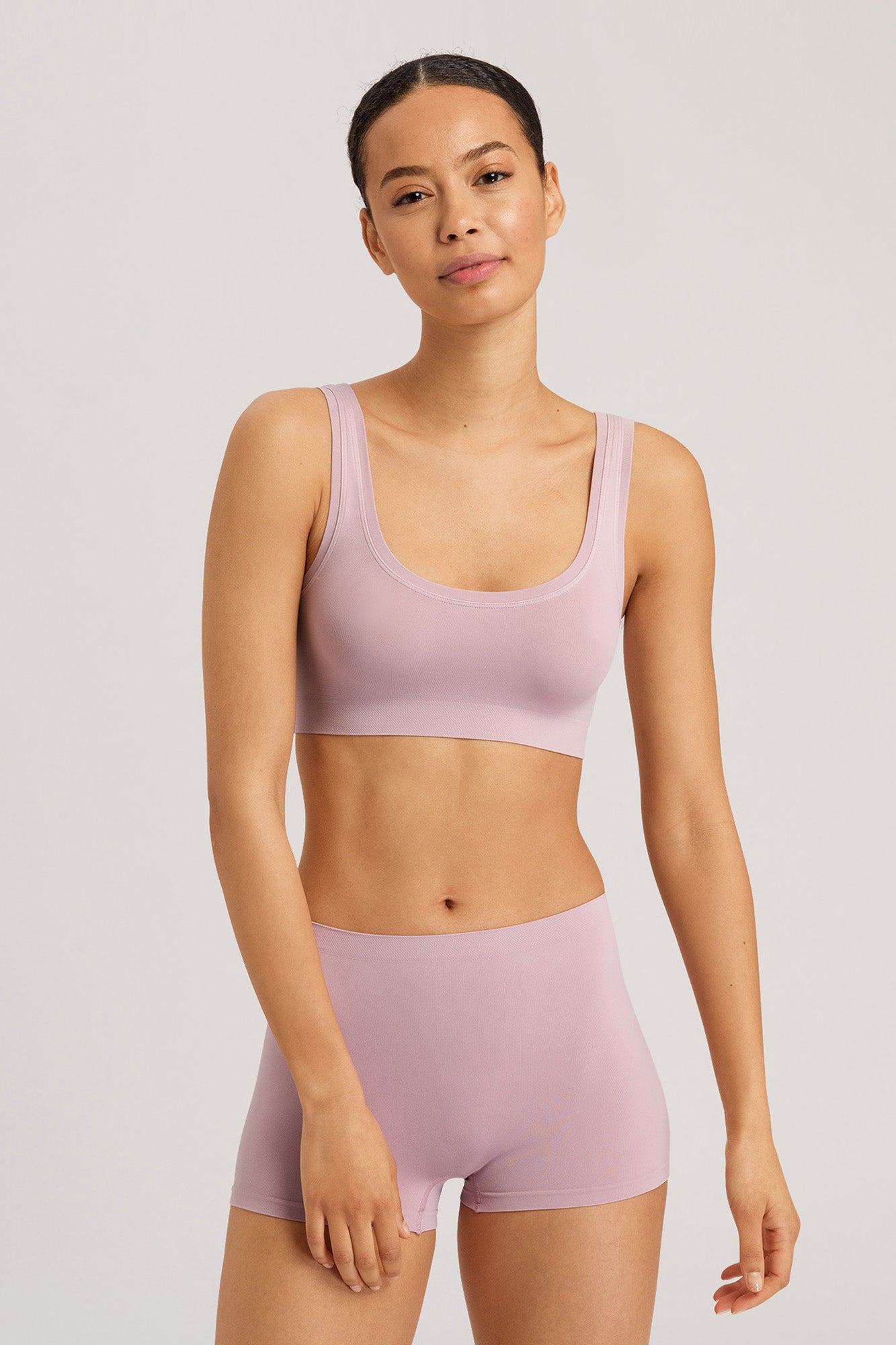 The Touch Feeling Crop Top By HANRO In Crepe Pink