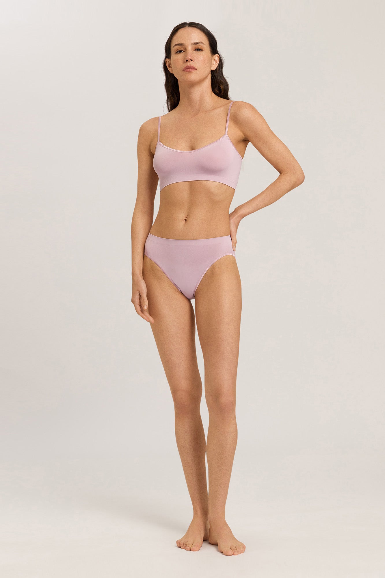 The Touch Feeling Midi Briefs By HANRO In Crepe Pink