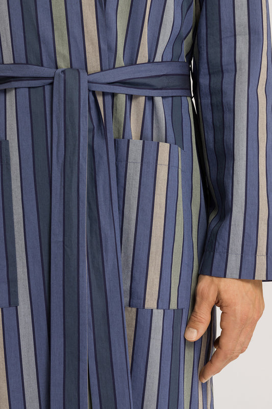 The Night & Day Robe By HANRO In Everblue Stripe