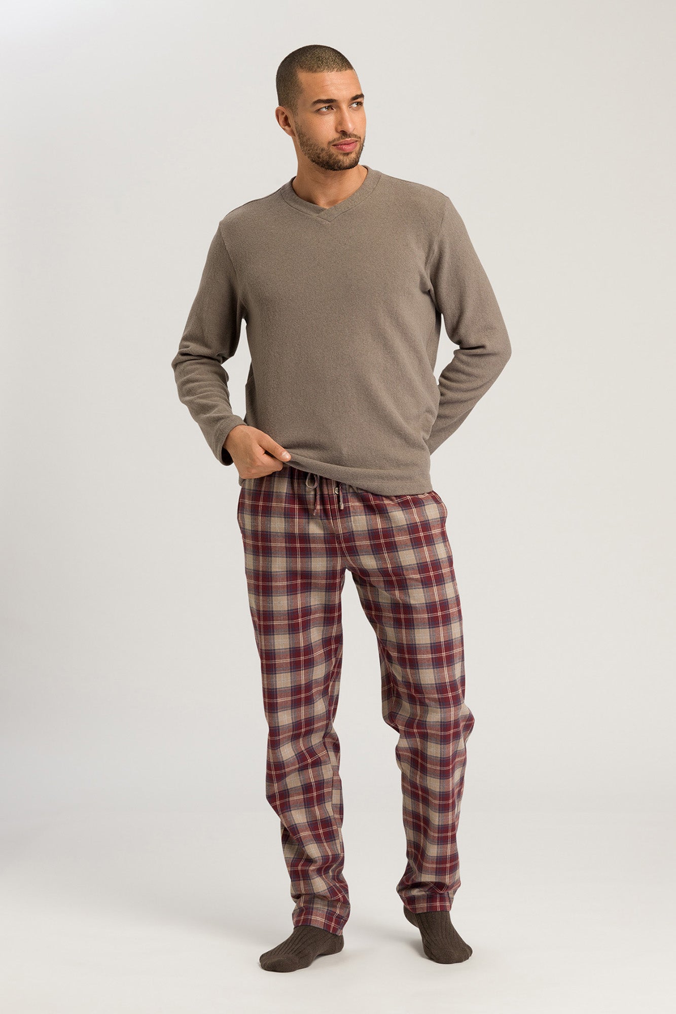 The Cozy Comfort Long Pants By HANRO In Homey Check