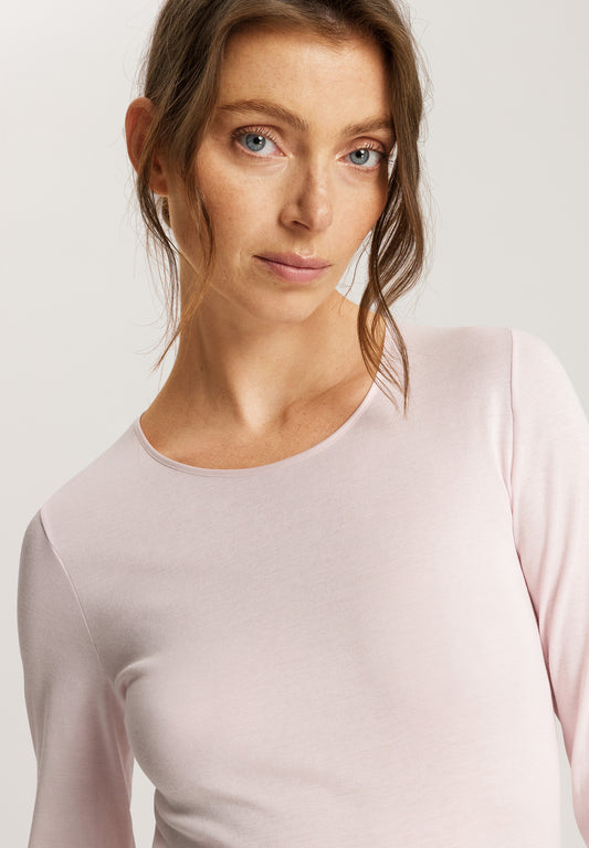 The Cotton Seamless Long Sleeve Shirt By HANRO In Honeydew