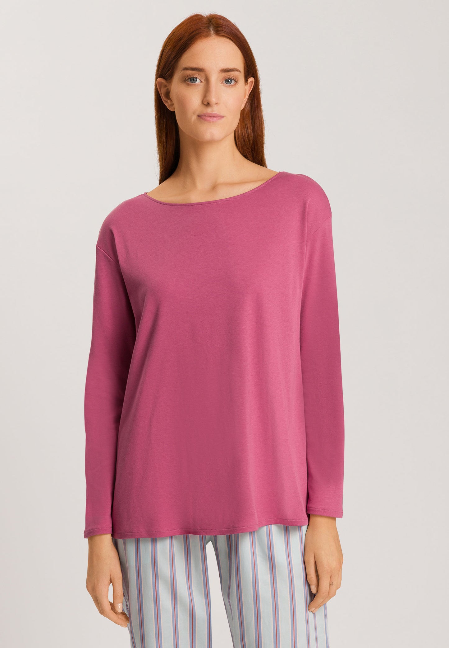 The Loie-L/Slv Shirt By Hanro in Rose Wine
