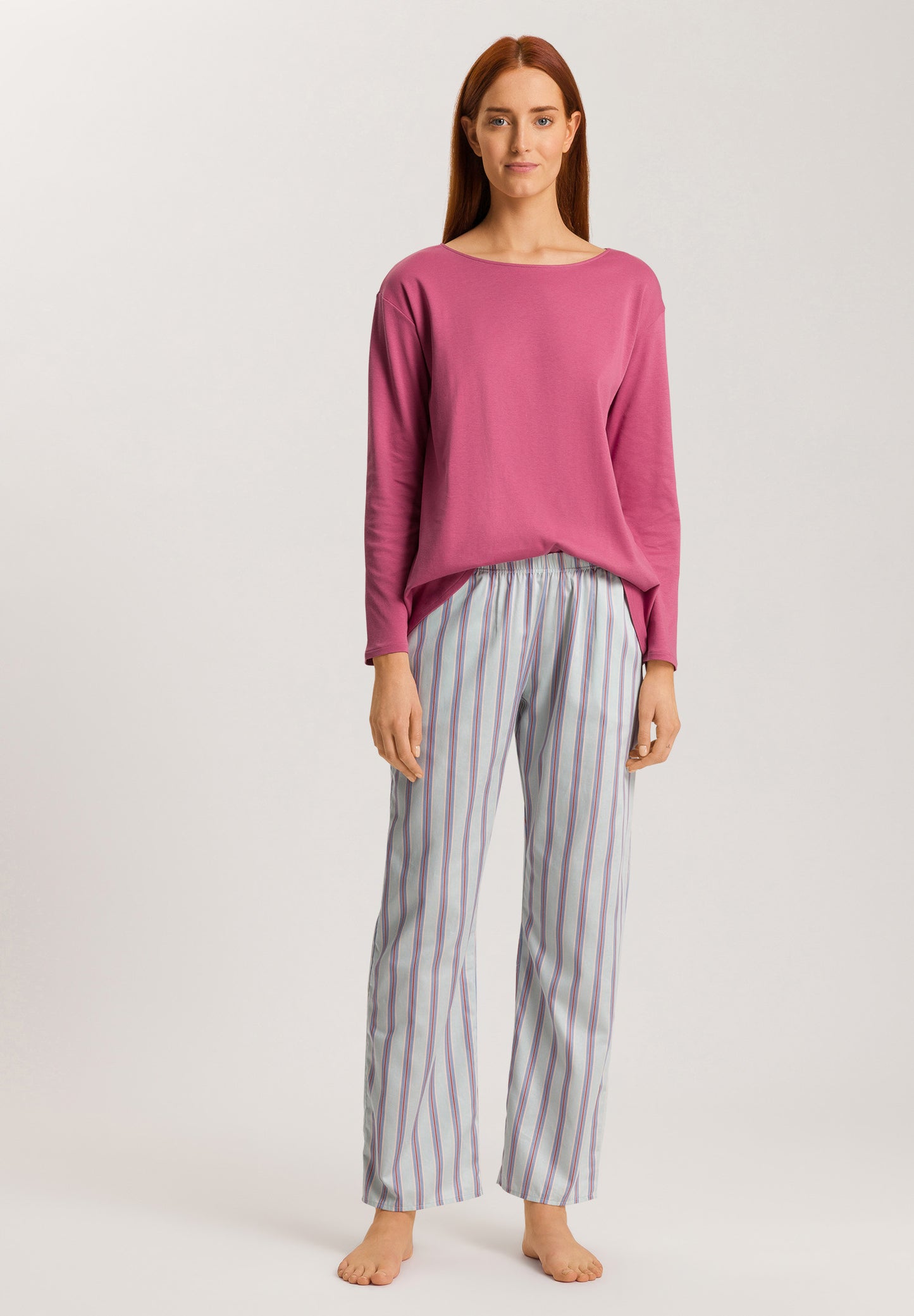 The Loie-L/Slv Shirt By Hanro in Rose Wine