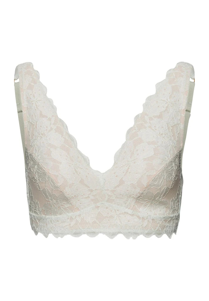 The Anais Soft Cup Bra By HANRO In White Sage