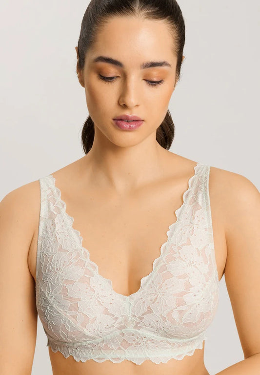 The Anais Soft Cup Bra By HANRO In White Sage