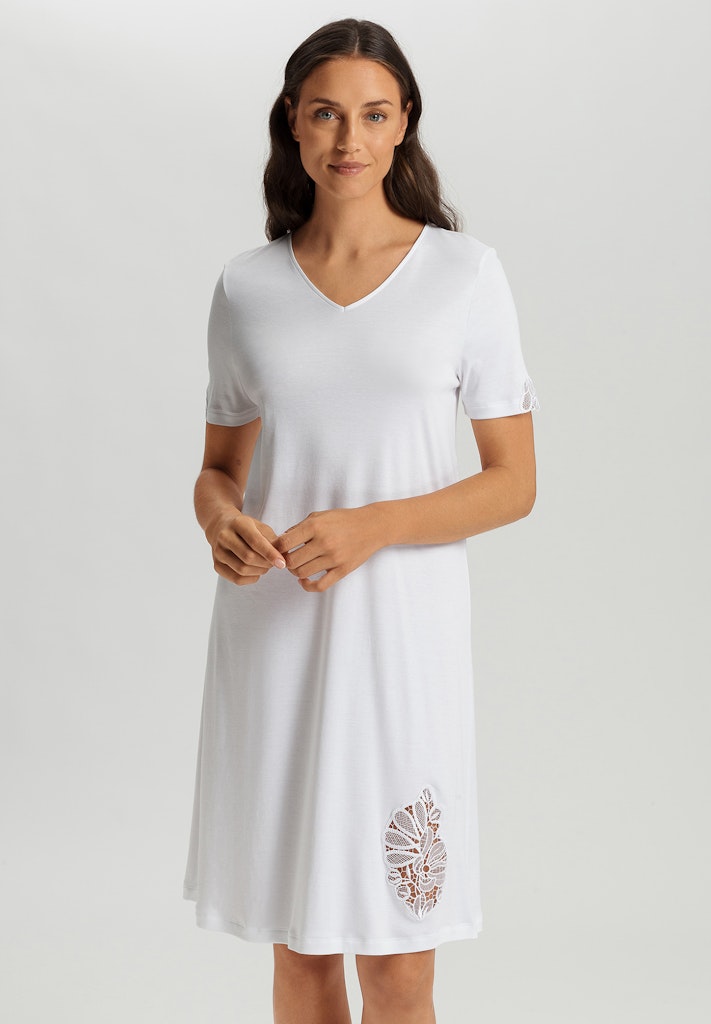 The Belina Short Sleeve Nightdress By HANRO In White