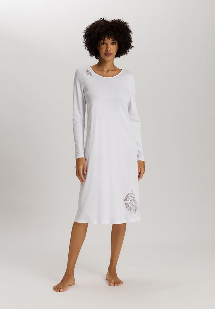 The Belina Long Sleeve Nightdress By HANRO In White