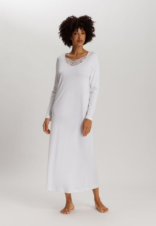 The Belina Long Sleeve Nightdress By HANRO In White