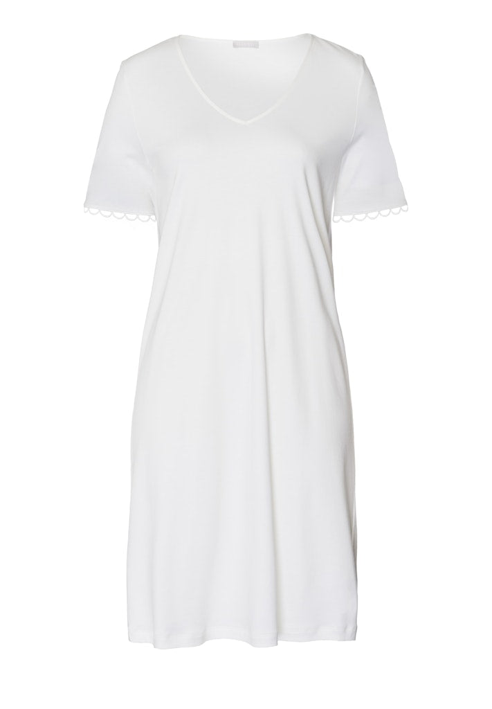 The Anouk Short Sleeve Nightdress By HANRO In Off White