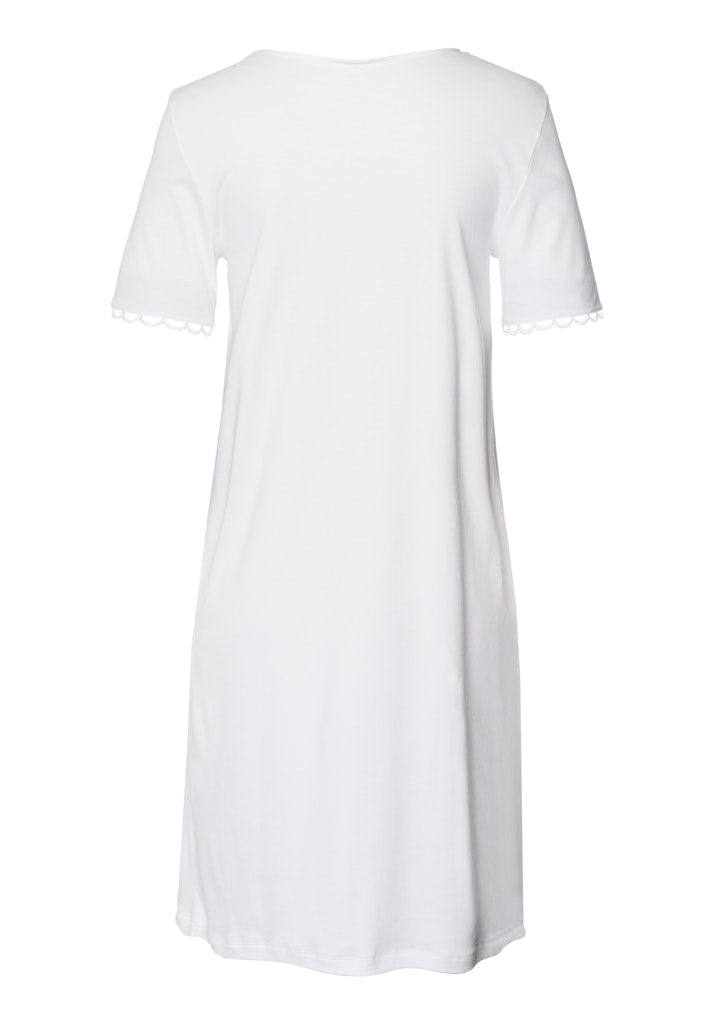 The Anouk Short Sleeve Nightdress By HANRO In Off White