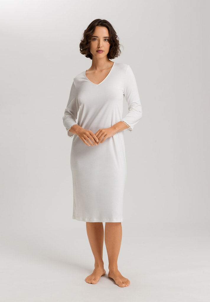 The Anouk-3/4 Sleeve Nightdress By HANRO In White