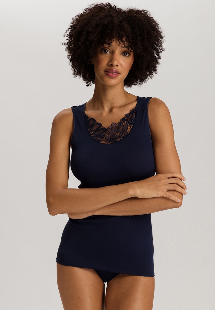 The Belina Top By HANRO In Deep Navy