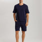 The Micro Touch-Short Sleeve Sweatshirt By Hanro In Deep Navy