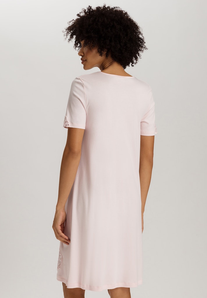 The Belina Short Sleeve Nightdress By HANRO In Rosewater