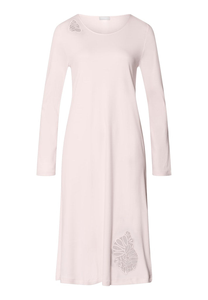 The Belina Long Sleeve Nightdress By HANRO In Rosewater