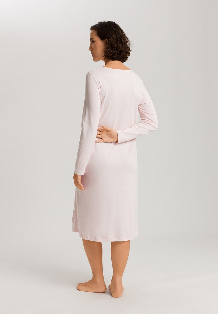 The Belina Long Sleeve Nightdress By HANRO In Rosewater