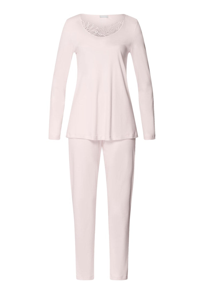 The Belina Long Sleeved Pyjamas By HANRO In Rosewater