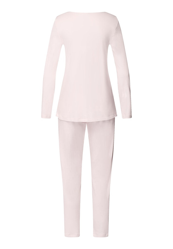 The Belina Long Sleeved Pyjamas By HANRO In Rosewater