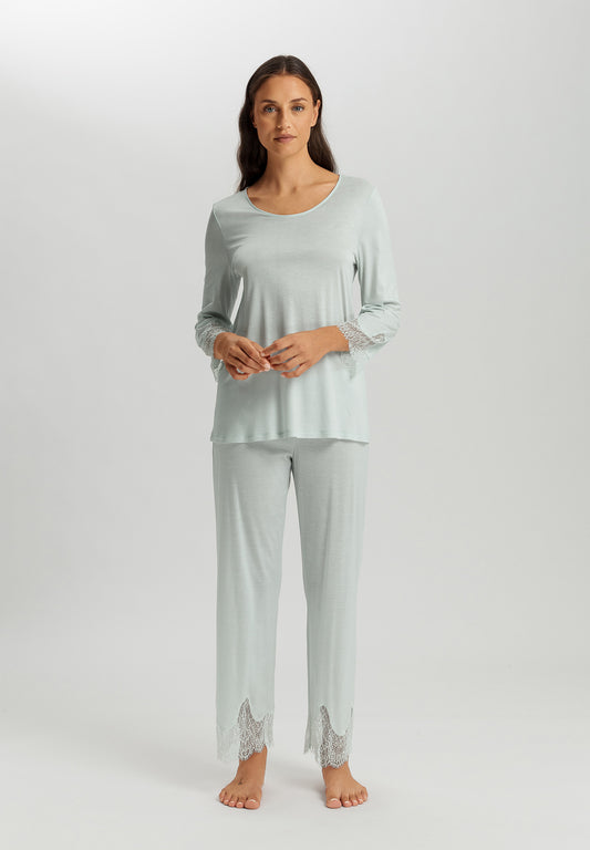 The Melia-Long Sleeve 7/8 Pj By Hanro In Ice Flow