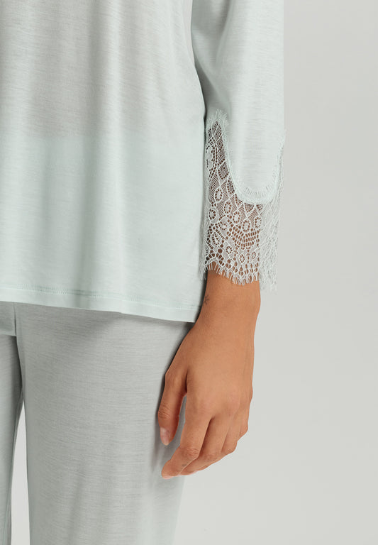 The Melia-Long Sleeve 7/8 Pj By Hanro In Ice Flow