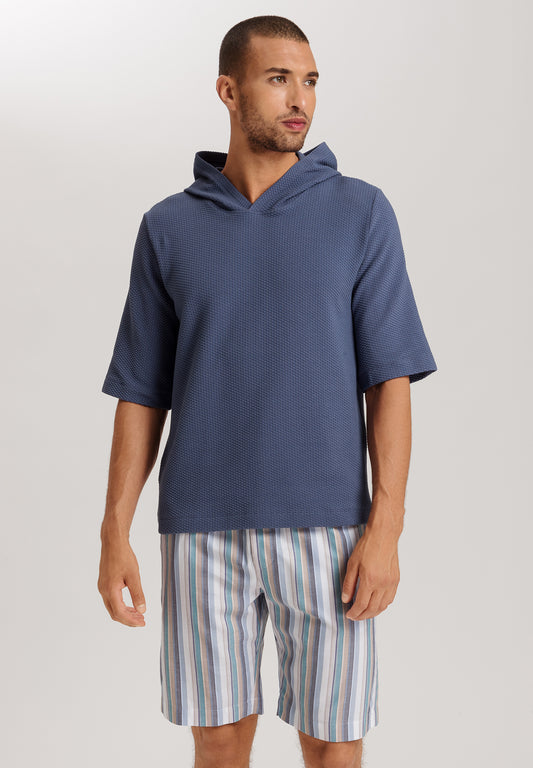 The Smartwear-Hoddy 1/2 Sleeve By Hanro In Vintage Indigo