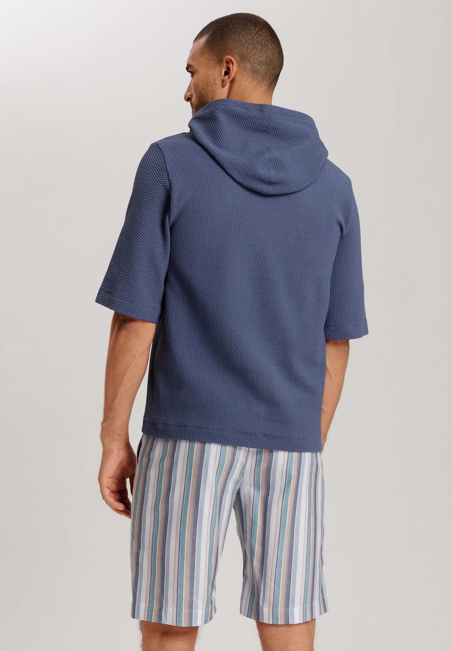The Smartwear-Hoddy 1/2 Sleeve By Hanro In Vintage Indigo