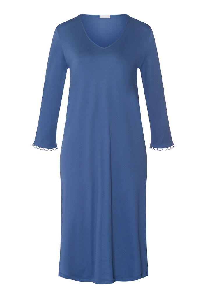 The Anouk-3/4 Sleeve Nightdress 110Cm By Hanro in Slate Blue