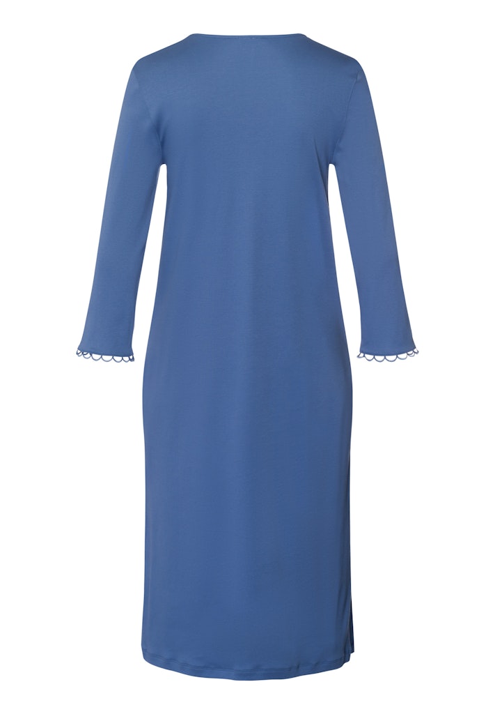 The Anouk-3/4 Sleeve Nightdress 110Cm By Hanro in Slate Blue
