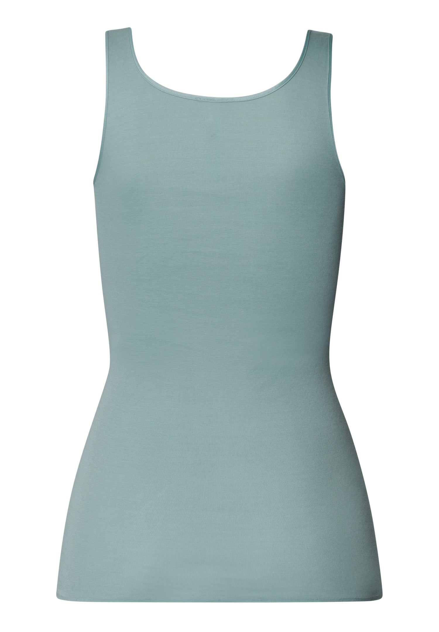 The Cotton Seamless-Tank Top By Hanro in Tourmaline Blue