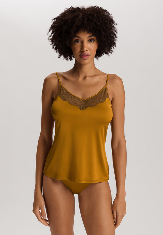 The Gale-Spaghetti Top By Hanro In Golden Cumin