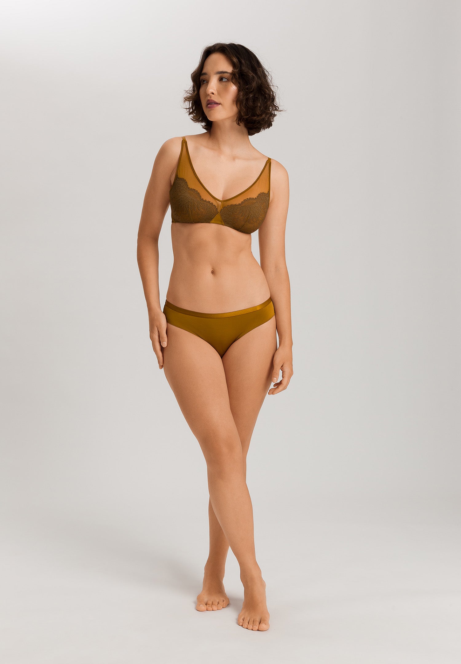 The Gale-Soft Cup Bra By Hanro in Golden Cumin