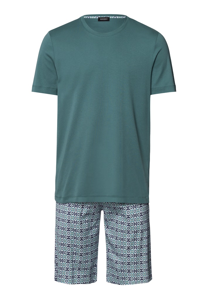 The Natural Living-Short Sleeve Pyjama By HANRO In Tinted Mosaic