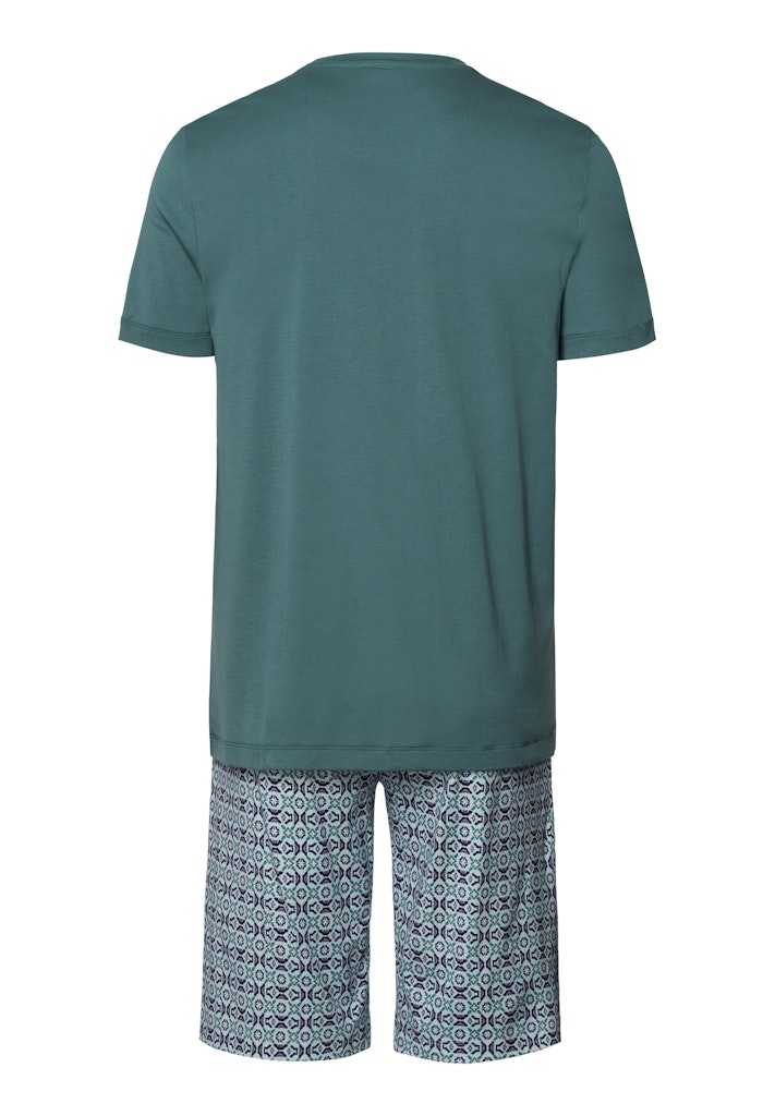 The Natural Living-Short Sleeve Pyjama By HANRO In Tinted Mosaic