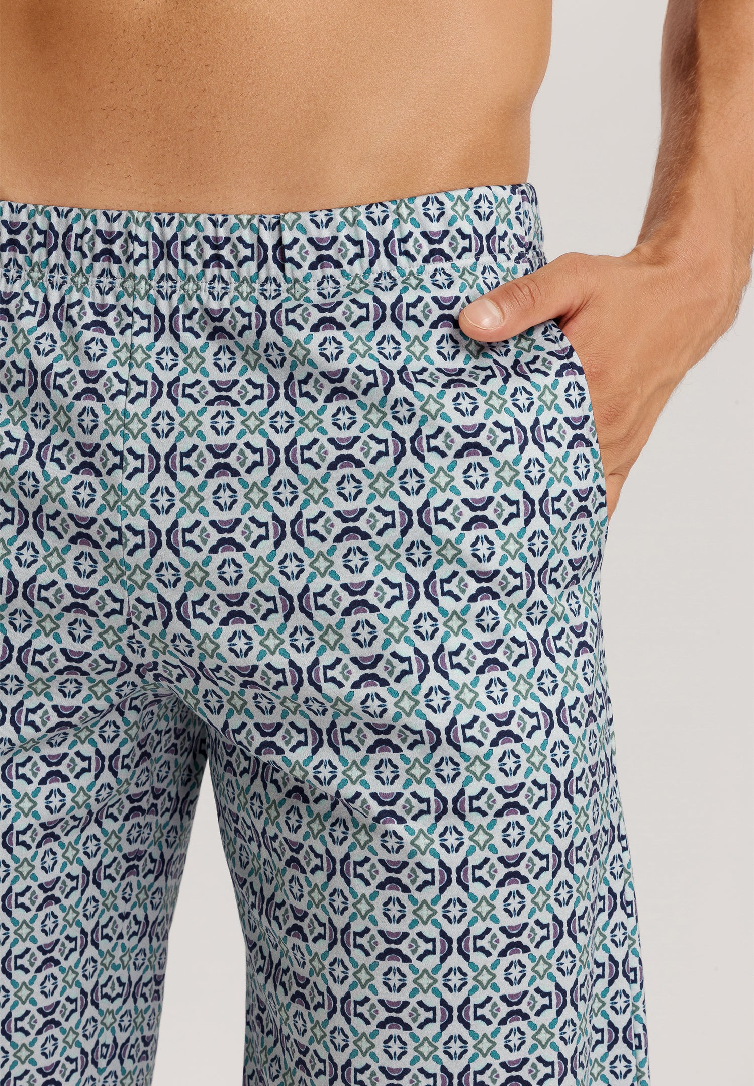 The Natural Living-S/Slv Pajama By Hanro In Tinted Mosaic