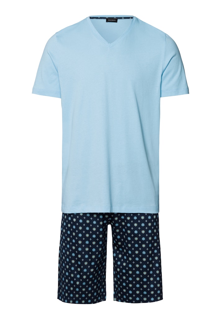 The Night & Day-Short Sleeve Pyjama By HANRO In Regatta Tie Print