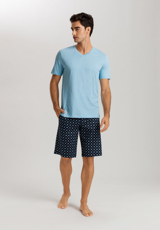 The Night & Day-Short Sleeve Pyjama By HANRO In Regatta Tie Print