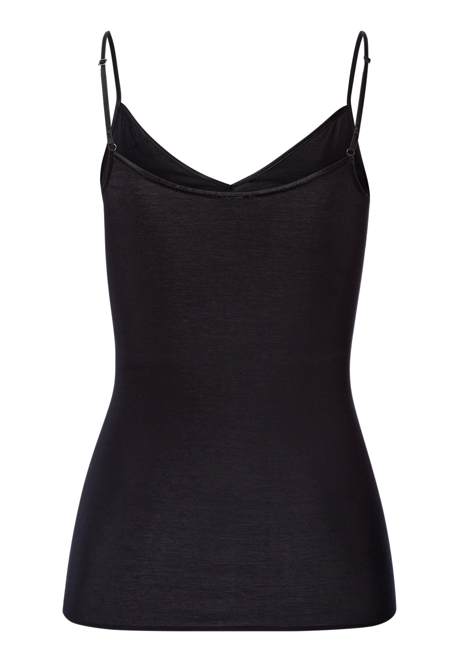 The Cotton Seamless-Spaghetti Top By Hanro in Black