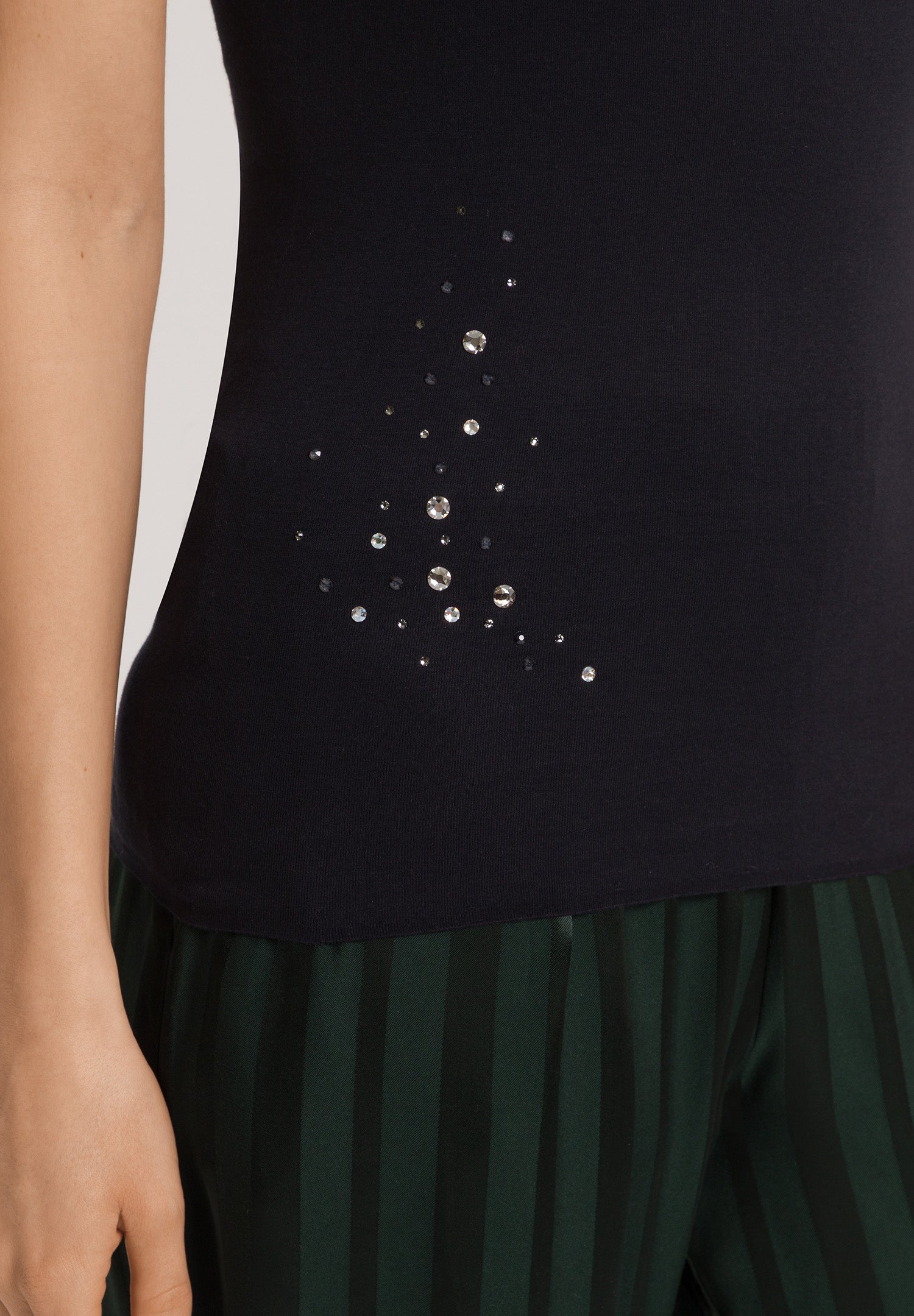 The Cotton Seamless-Spaghetti Top By Hanro in Black