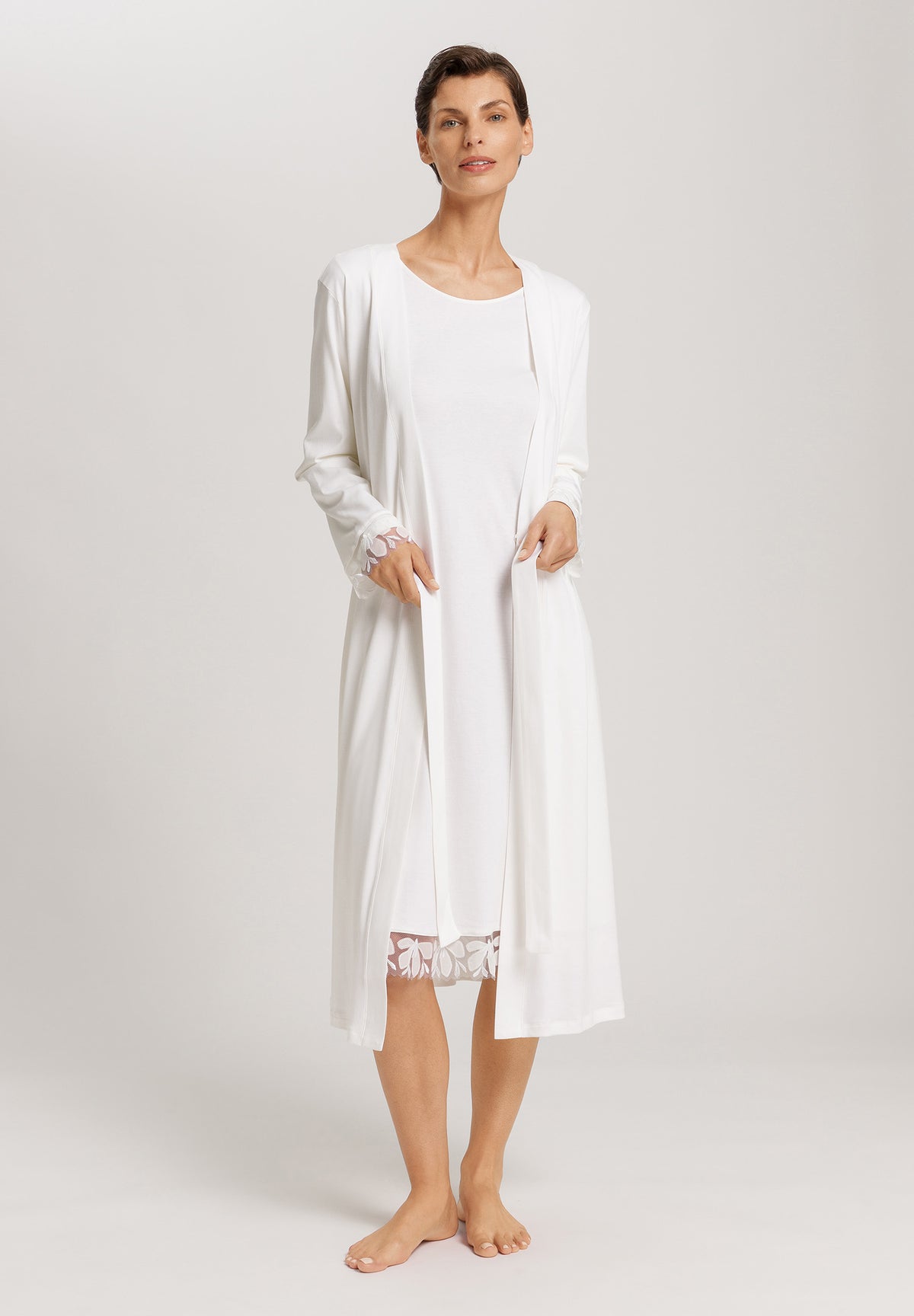 The Kalea Nw-Long Sleeve Nightdress 110Cm By HANRO in Off White