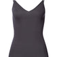 The Cotton Seamless-Spaghetti Top By Hanro in Black Pearl