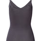 The Cotton Seamless-Spaghetti Top By Hanro in Black Pearl