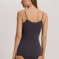 The Cotton Seamless-Spaghetti Top By Hanro in Black Pearl