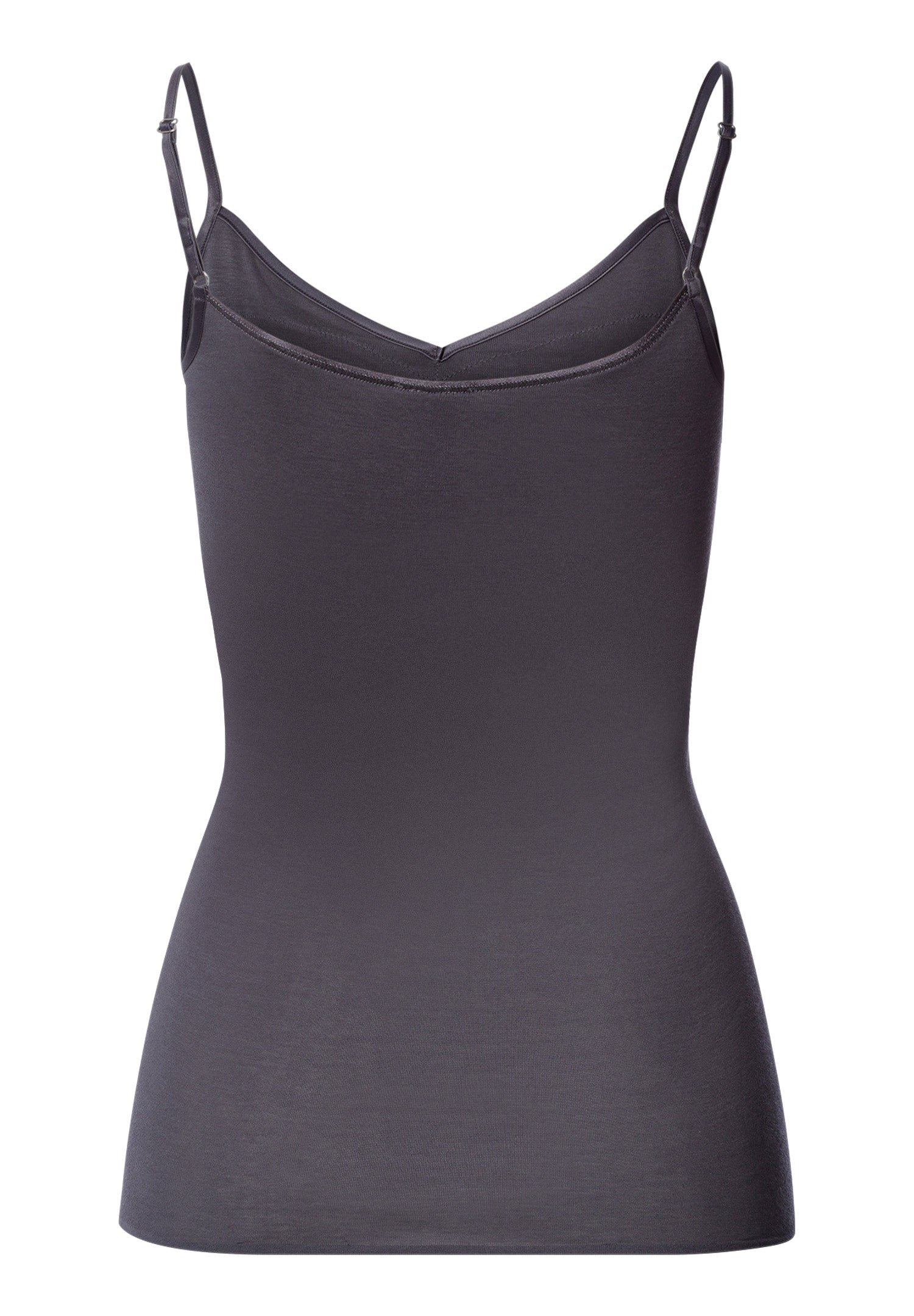 The Cotton Seamless-Spaghetti Top Padded By Hanro in Black Pearl