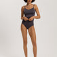 The Cotton Seamless-Spaghetti Top Padded By Hanro in Black Pearl