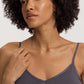 The Cotton Seamless-Spaghetti Top Padded By Hanro in Black Pearl