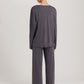 The Una Long Sleeve Pajama By Hanro in Black Pearl