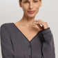 The Una Long Sleeve Pajama By Hanro in Black Pearl