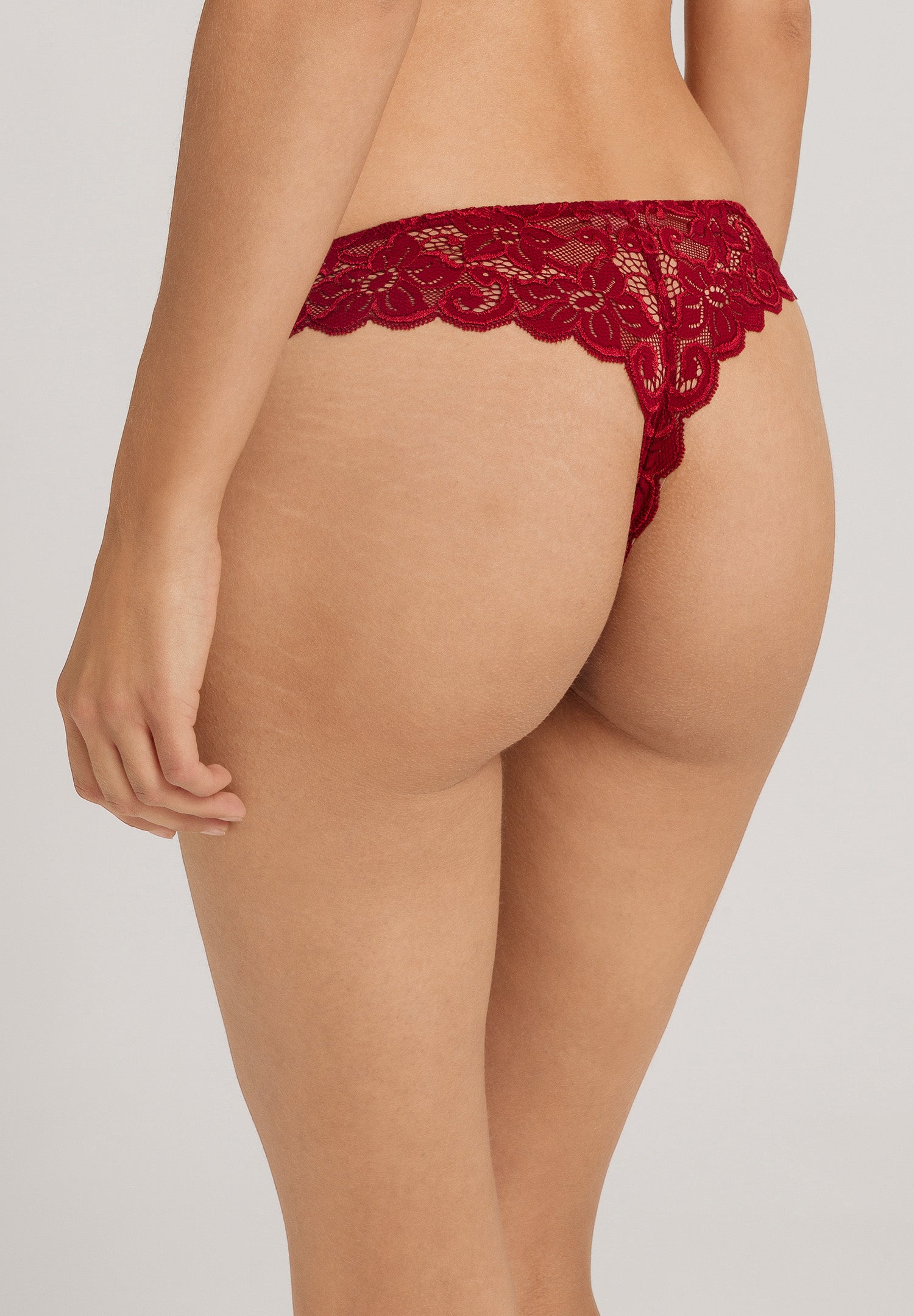 The Moments-Thong By Hanro in Red Dahlia