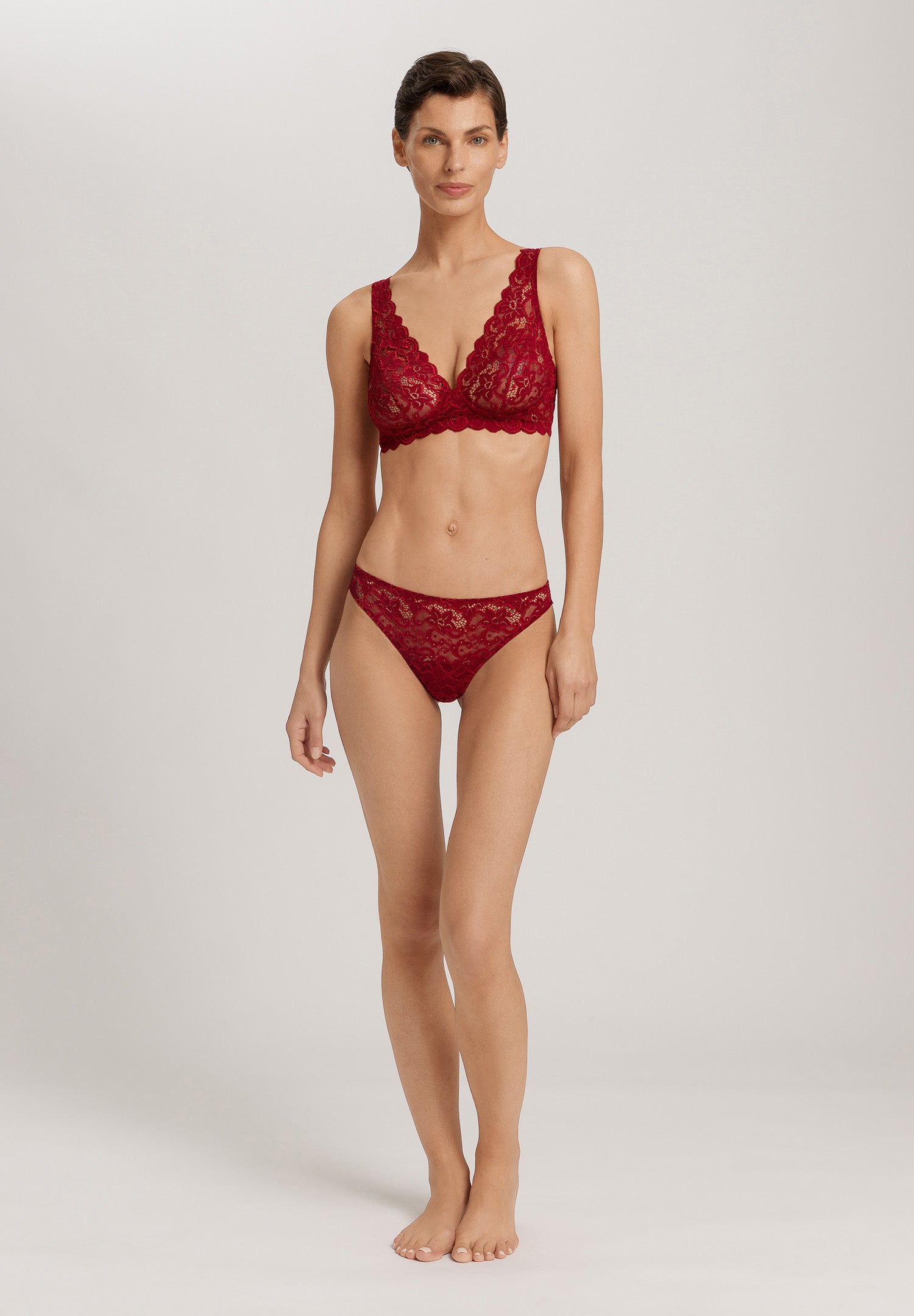 The Moments-Thong By Hanro in Red Dahlia