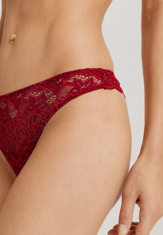 The Moments-Thong By Hanro in Red Dahlia